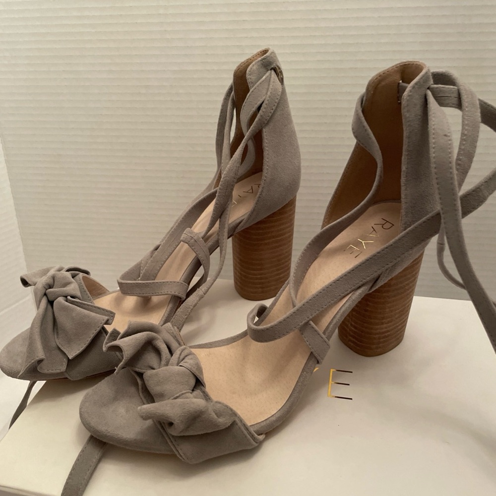 Raye Women's Gray Suede Heeled Sandals